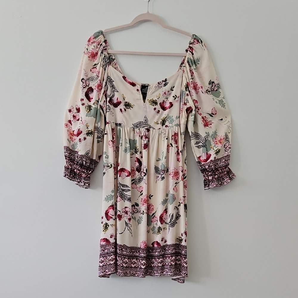 Angie Bohemian Babydoll Floral Dress Off-the-Shoulder Size‎ Extra Large